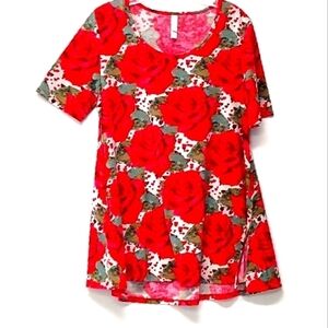 COPY - Lula Roe red floral blouse Size: S.